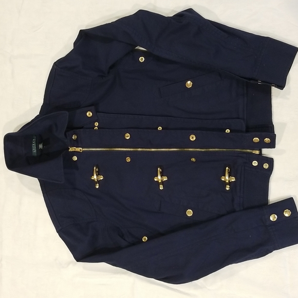 Ralph Lauren Navy jacket w Gold Toggle - M - Picture 11 of 12